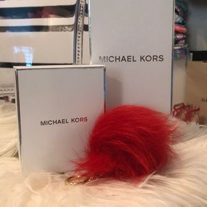 NWOT Red Michael Kors Fox Fur Charm